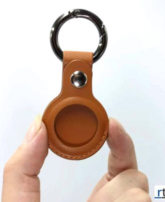 apple airtags holder with key ring leathers